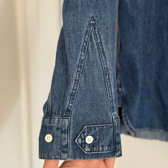 Jenni Kayne O’keefe Classic Blue Denim over Shirt button up - Picture 2 of 5